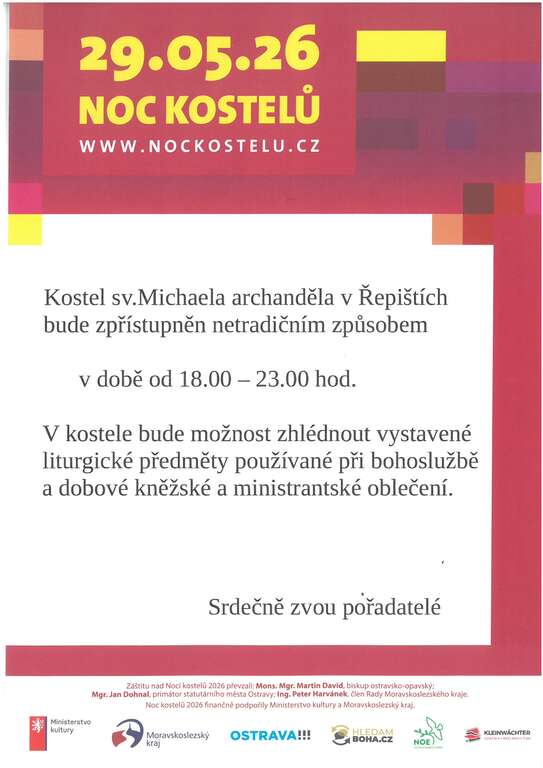 Noc kostelů 29.5.2026